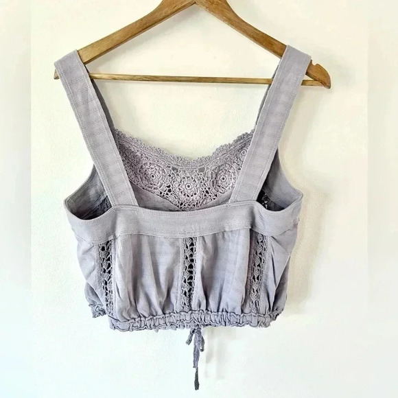 Free People Sweet Something Frosted Lilac Crochet Tank Top Size Small - Picture 6 of 11